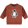 Penguin Printed Pullover, Caramel - Babyface Tops | Maisonette