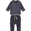 Penguin Printed Sweatpants, Dark Blue - Sweatpants - 3