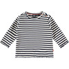 Striped Long Sleeve T-Shirt, Blue Sea - Tees - 1 - thumbnail