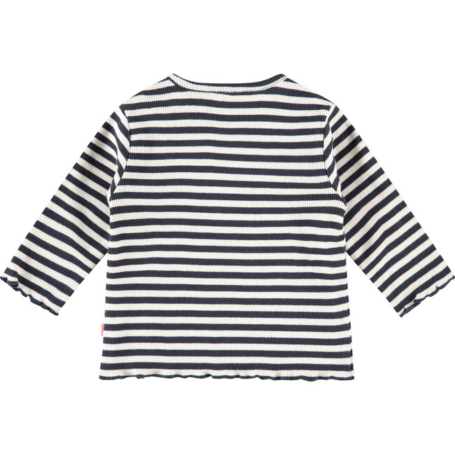 Striped Long Sleeve T-Shirt, Blue Sea - Tees - 2