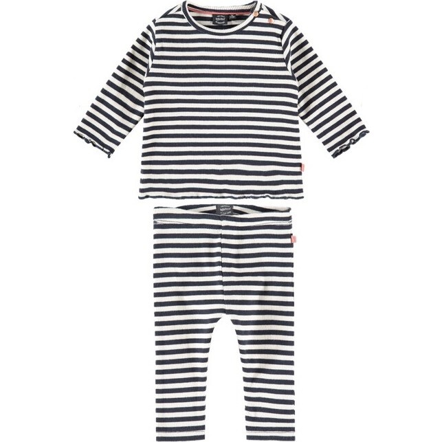 Striped Long Sleeve T-Shirt, Blue Sea - Tees - 3