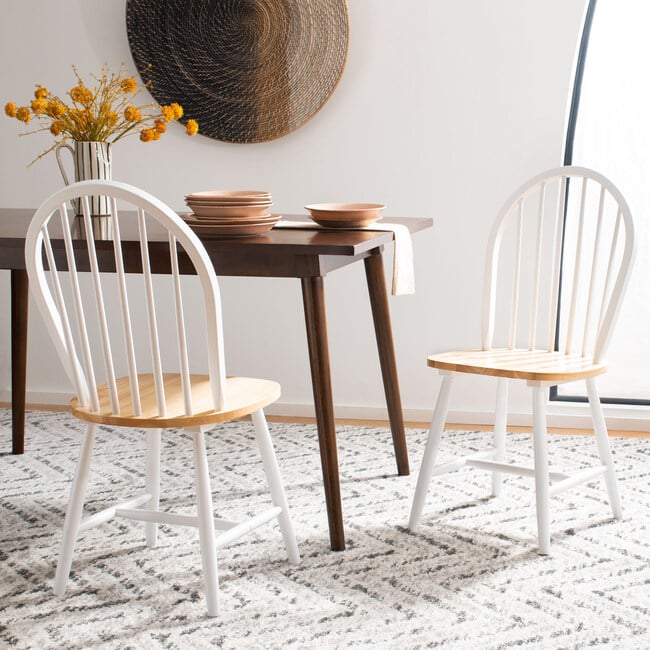 Camden Spindle Back Accent Chair, White/Natural - Desk Chairs - 2