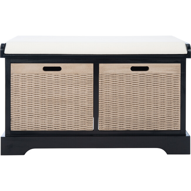Landers 2-Drawer/Cushion Storage Bench, Black