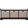 Landers 3-Drawer/Cushion Storage Bench, Black - Accent Seating - 1 - thumbnail