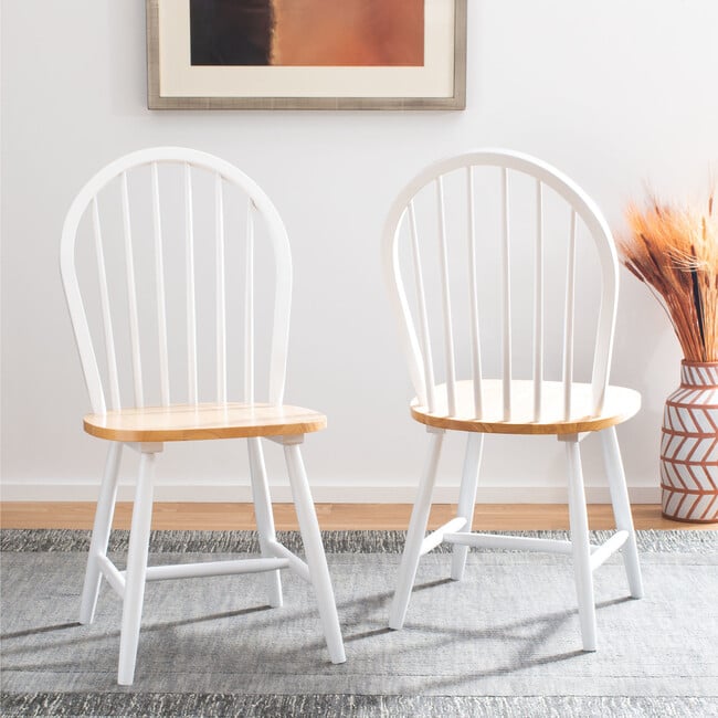 Camden Spindle Back Accent Chair, White/Natural - Desk Chairs - 3