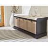 Landers 3-Drawer/Cushion Storage Bench, Black - Accent Seating - 3