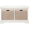 Landers 2-Drawer/Cushion Storage Bench, White - Accent Seating - 1 - thumbnail