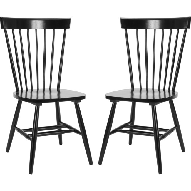 Set of 2 Parker Spindle Accent Chairs, Black