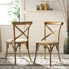 Set of 2 Franklin X Back Farmhouse Chairs, Oak - Accent Seating - 2