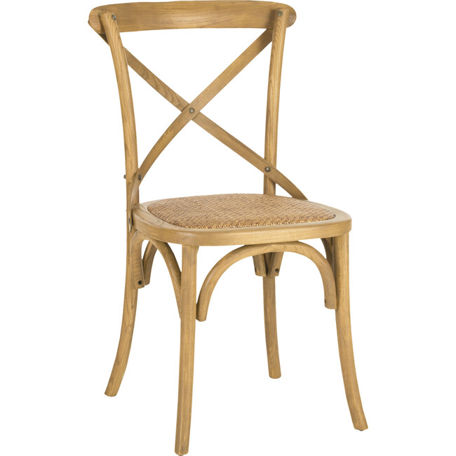 Set of 2 Franklin X Back Farmhouse Chairs, Oak - Accent Seating - 3