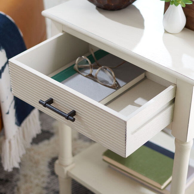 Ryder 1-Drawer Accent Table, White - Accent Tables - 3