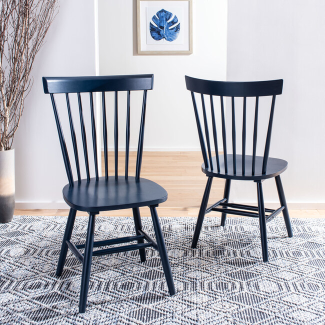 Set of 2 Parker Spindle Accent Chairs, Navy