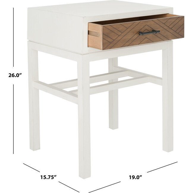 Ajana 1-Drawer Accent Table, White/Honey Brown - Accent Tables - 5