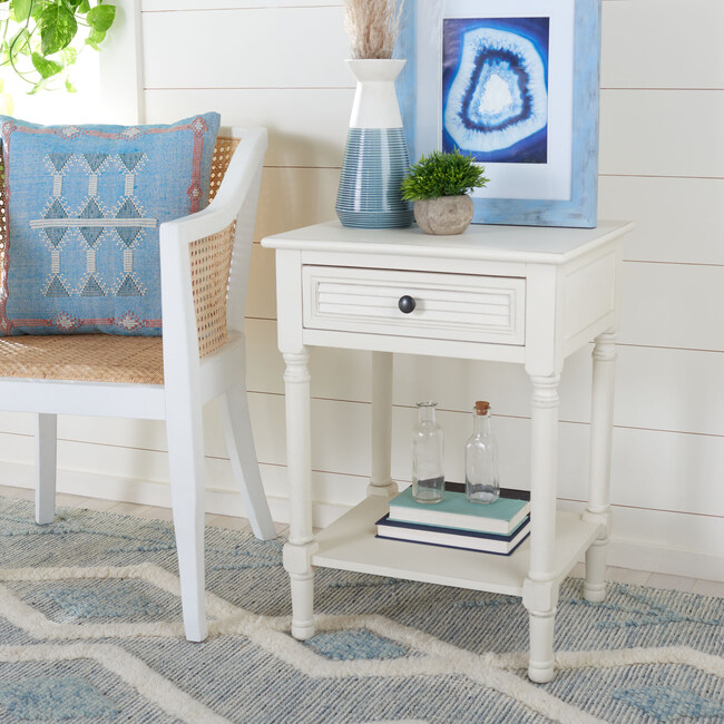 Tate 1-Drawer Accent Table, White