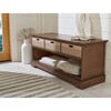 Landers 3-Drawer Storage Bench, Warm Brown - Accent Seating - 3