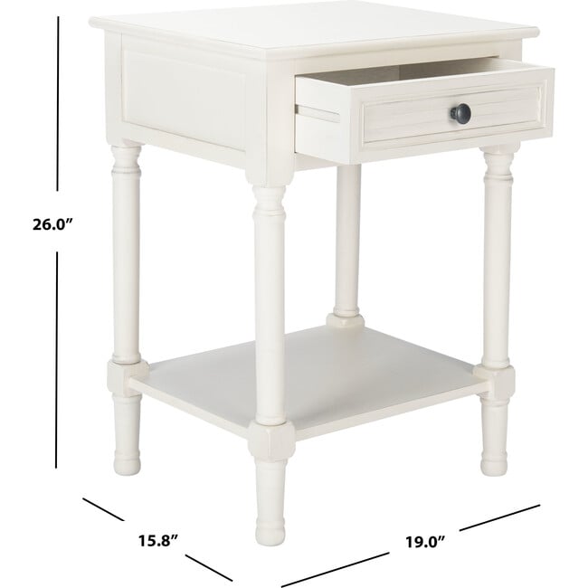 Tate 1-Drawer Accent Table, White - Accent Tables - 4