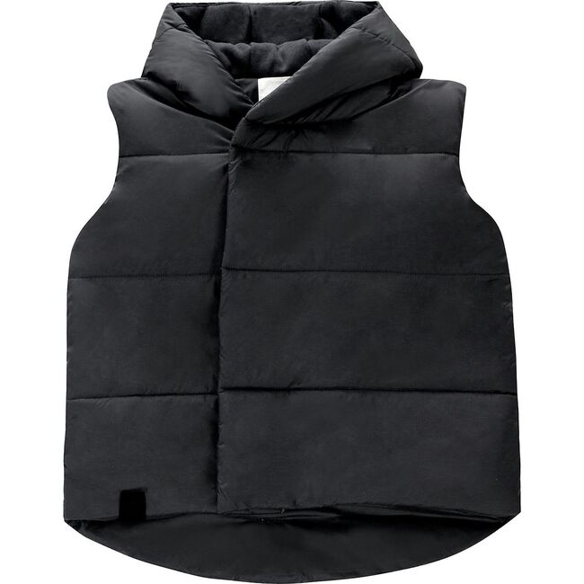 Kids Quilted Nylon Puffer Vest, Black
