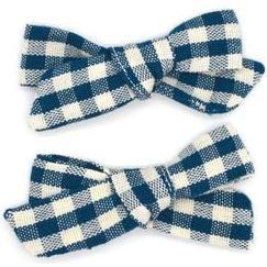Folklore Small Bow Set Cobalt Check