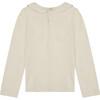 Pima Cotton Peter Pan Collar Top, Cream - Shirts - 3
