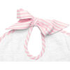 Scalloped Bib, Palm Beach Pink Stripe Linen - Bibs - 3 - thumbnail