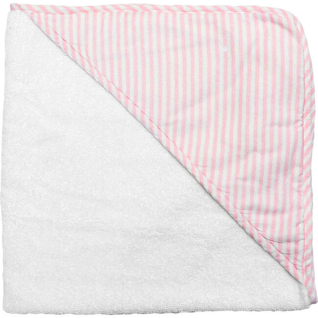 Hooded Towel, Palm Beach Pink Stripe Linen