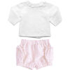 Gift Set Double Button Blouse & Dusty Pink Gingham Short - Mixed Gift Set - 1 - thumbnail