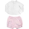 Gift Set Boys French Collar White Shirt & Palm Beach Pink Stripe Shorts - Mixed Gift Sets - 1 - thumbnail