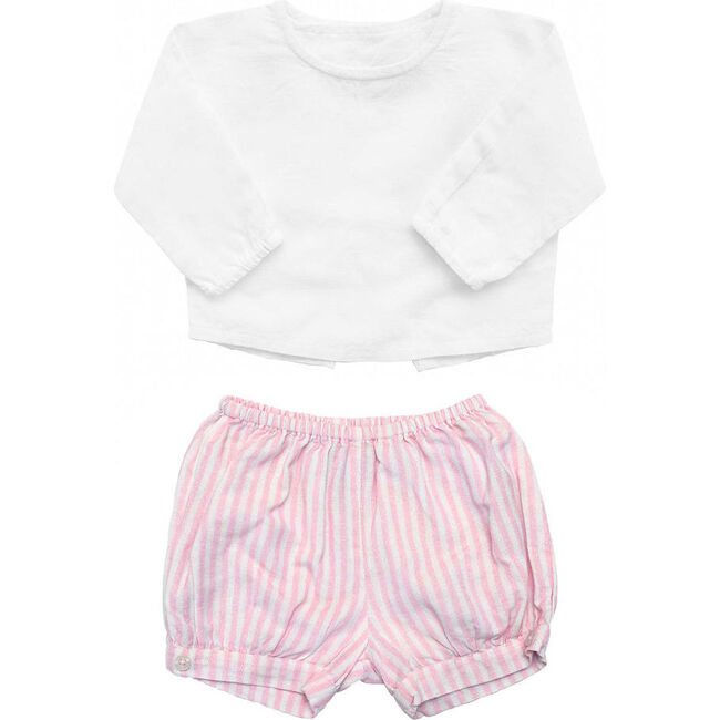 Gift Set Boys Double Button Shirt & Palm Beach Stripe Shots