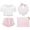 4 Piece Newborn Gift Set, Palm Beach Pink Stripe - Mixed Gift Set - 1 - thumbnail