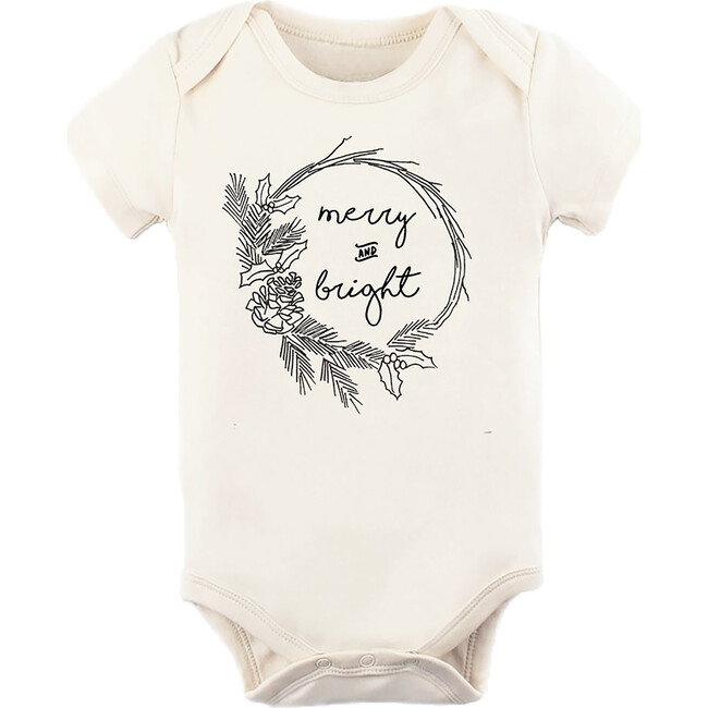 Merry and Bright Short Sleeve Onesie, Black - Onesies - 1