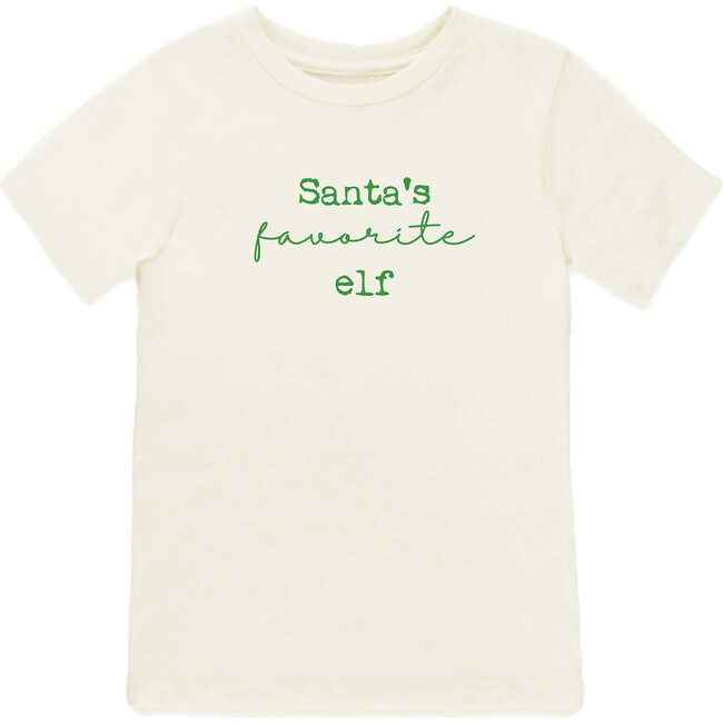Santa's Favorite Elf Short Sleeve Tee, Green - Tees - 1