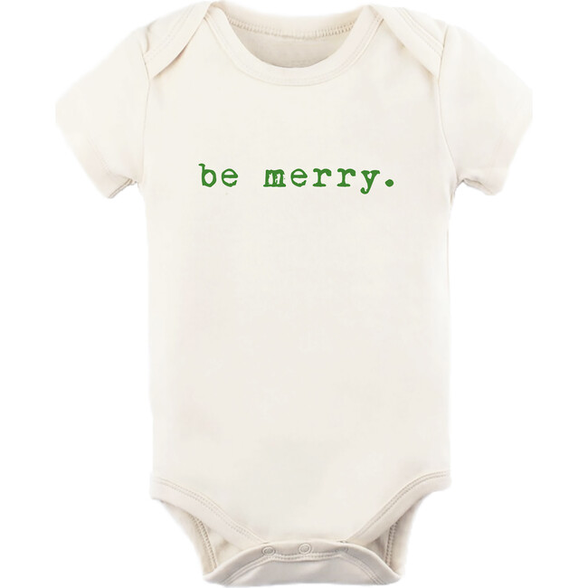 Be Merry Short Sleeve Onesie, Green - Onesies - 1