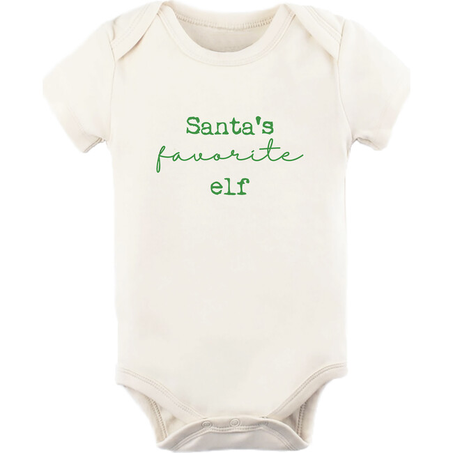 Santa's Favorite Elf Short Sleeve Onesie, Green - Onesies - 1