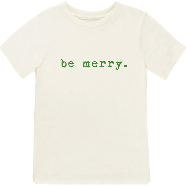 Be Merry Short Sleeve Tee, Green - Tees - 1