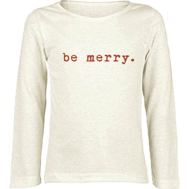 Be Merry Long Sleeve Tee, Red - Tees - 1