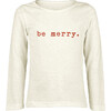 Be Merry Long Sleeve Tee, Red - Tees - 1 - thumbnail
