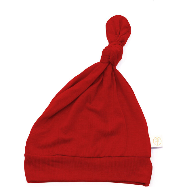Bamboo Baby Top Knot Hat, Red - Hats - 1