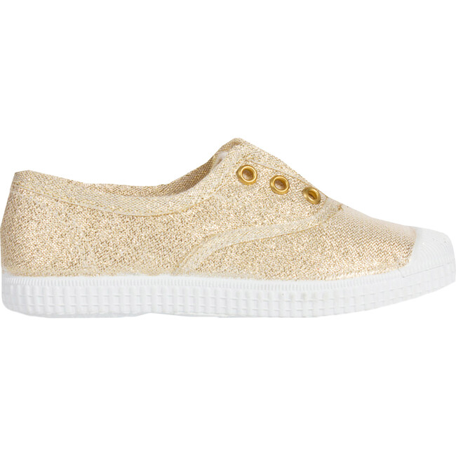 Plum Canvas Sneaker, Gold