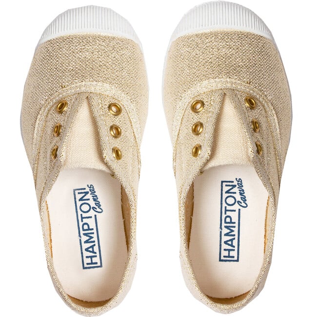 Plum Canvas Sneaker, Gold