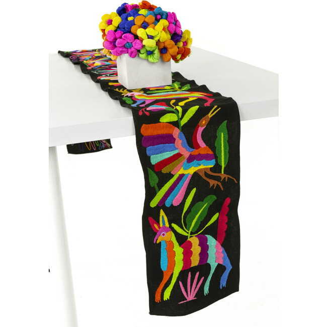 Otomi Table Runner, Black Multi - Accents - 2