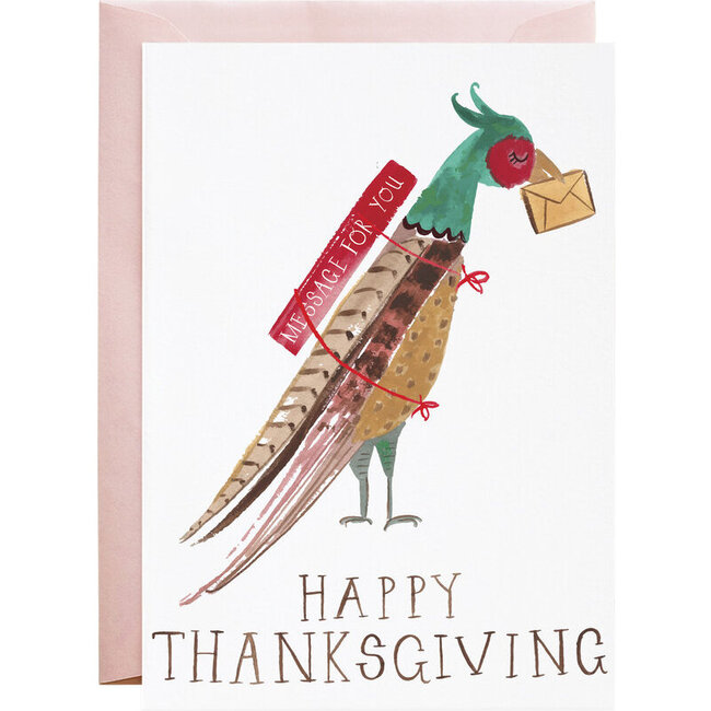 There Is A Pheasant At the Door Thanksgiving Card