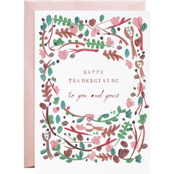 Floral Wreath Thanksgiving Card