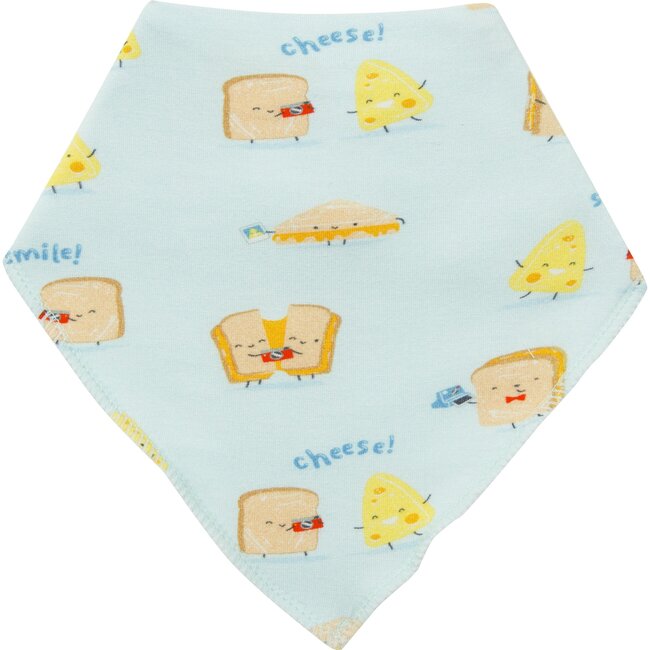 Say Cheese Bandana Bib, Blue - Bibs - 1