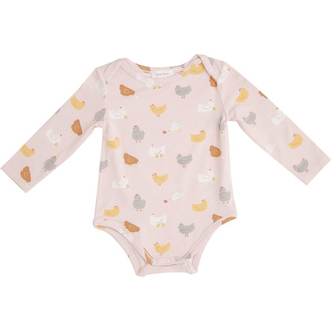 Chickens Bodysuit, Pink
