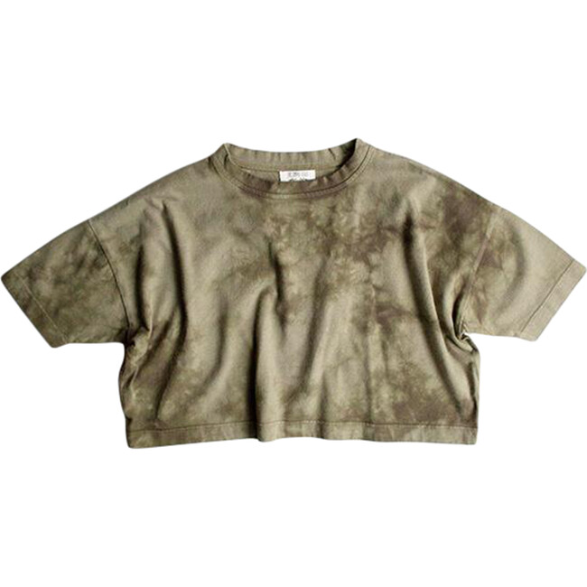 The Tie-Dye Oversized Tee, Olive and Sage Tie-Dye - Tees - 1