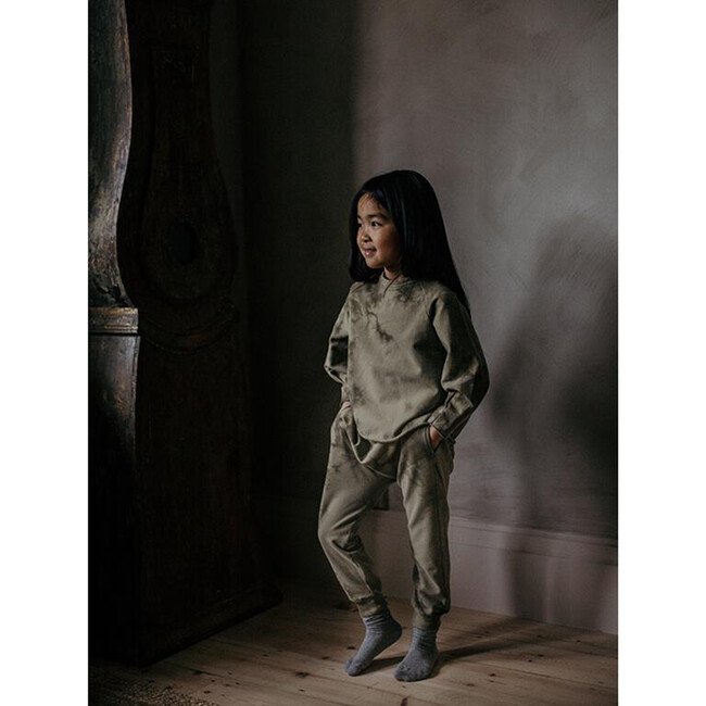 The Tie-Dye Tracksuit Trouser, Olive and Sage Tie-Dye