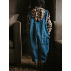 The Oversized Denim Dungaree, Light Denim - The Simple Folk 