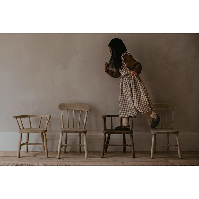 The Gingham Pinafore Dress, Bronze Gingham - Dresses - 2