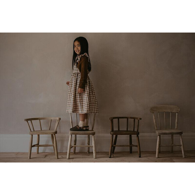 The Gingham Pinafore Dress, Bronze Gingham - Dresses - 3
