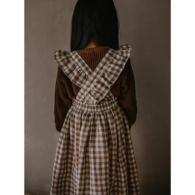 The Gingham Pinafore Dress, Bronze Gingham - Dresses - 6